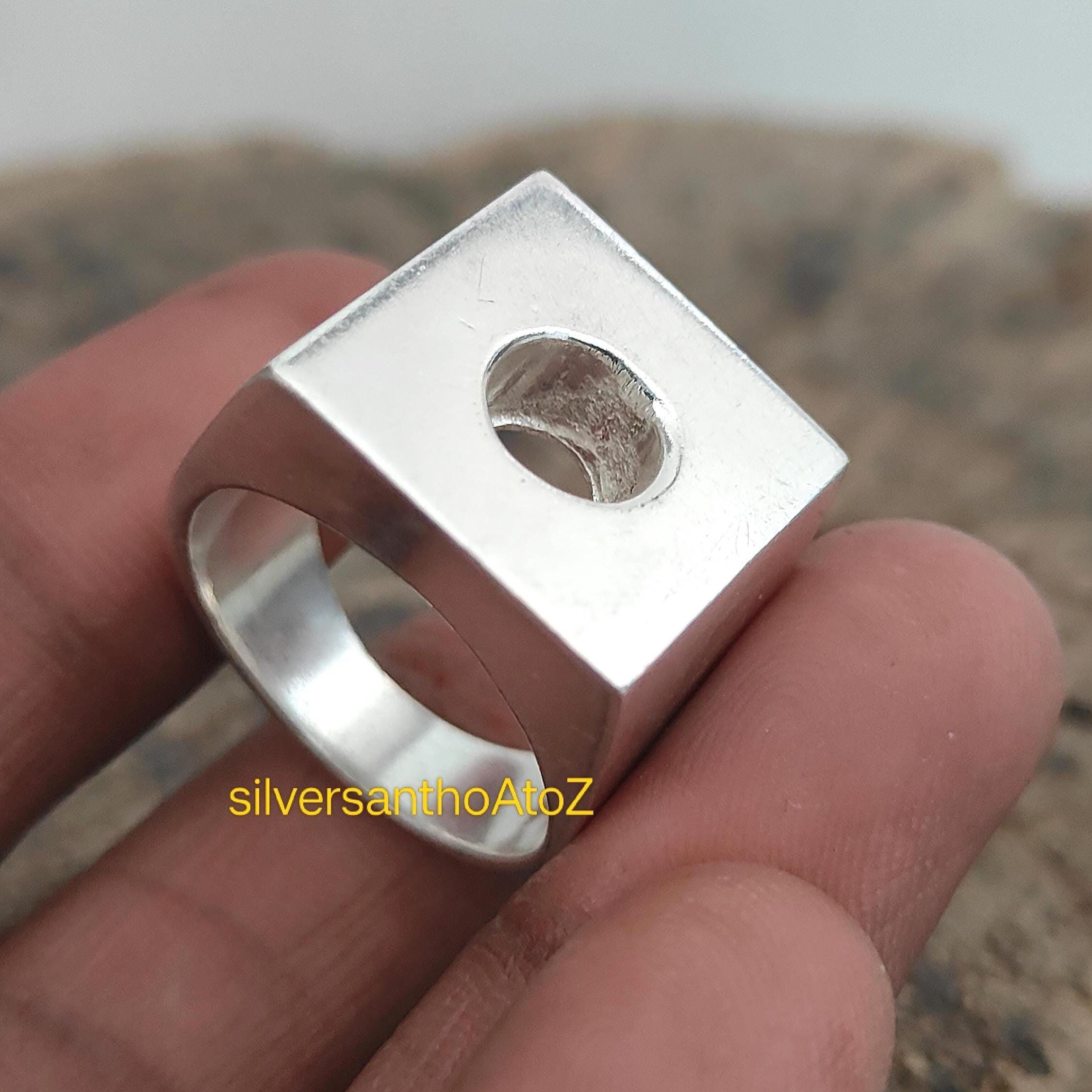 Sterling Silver Mexico Square Ring - Etsy