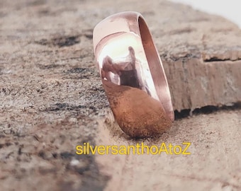Handmade 100% Copper Ring: Solid Pure Copper, Minimalist Band, Healing Jewelry