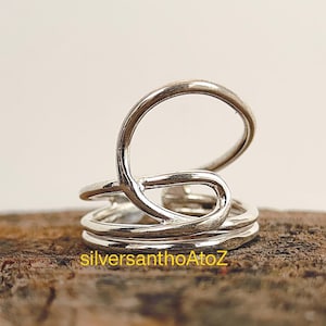 Sterling Silver Wide Band Dome Ring: Chunky Adjustable Knot Design