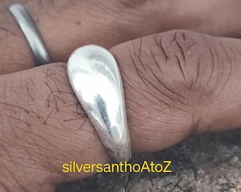 925 Sterling Silver Dome Ring, Thick Wide Band