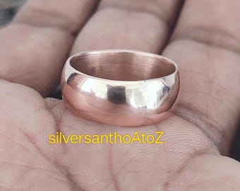 Hammered Copper Ring, Rustic Viking Style Band, Handmade