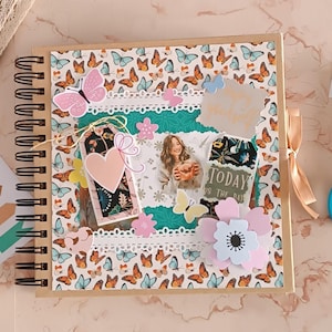 Love Scrapbook Album – Handmade Romantic Photo Book for 26 Photos (8×9 cm), Perfect Couple Gift