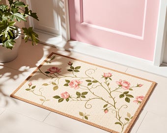 Floral Doormat - Wildflower Welcome Mat - Spring Front Porch Decor - Colorful Flower Rug - Housewarming Gift for Her - Boho Entryway Decor