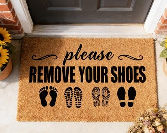 Please Remove Your Shoes Doormat - Funny Welcome Mat - Door Mat - Housewarming Gift - Clean House Decor - Outdoor Entryway Mat