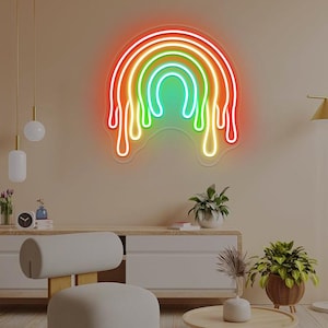 Topiące się tęczowe neony, neonowy znak LED z okazji Miesiąca Dumy LGBT, neonowy znak tęczowy, wystrój pokoju dziecięcego, prezent dla miłośnika tęczy, neonowy znak z okazji Miesiąca Dumy