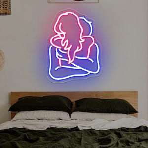Couple Hug Neon Sign,Kissing Couple LED Neon,Couple Love Neon Sign,Romantic Wall Decor,Couple Bedroom Neon Decor,Romantic Wall Decor