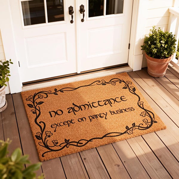 No Admittance Except On Party Business Doormat,Funny Movie Home Doormat,Lord Of The Rings Doormat,The Hobbit Door Mat,Nerdy Home Office Art