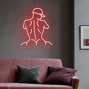 Man Body Neon Sign,Man Neon Sign,Gay Love Art,Man Body Wall Art Sign,Man Bedroom Wall Decor,Man Cave Decor,LGBT Pride Wall Decor