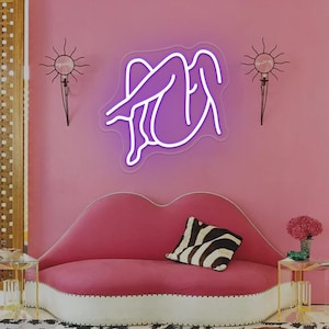 Naked Woman With Raised Leg Neon Sign,Woman Body Neon Sign,Sexy Girl Neon Sign,Hot Naked Woman Led Sign,Girl Room Wall Decor