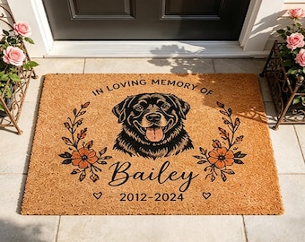 Personalized Dog Memorial Doormat,Custom Pet Photo Welcome Mat,In Loving Memory Gift,Loss Of Dog Sympathy Gift,Pet Loss Mat,Outdoor Mat