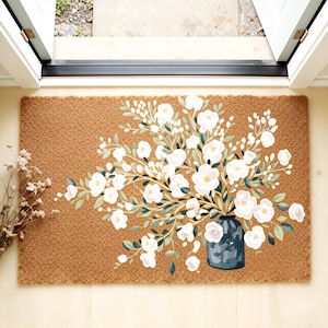 Floral Vase Doormat,Floral Rustic Doormat,Vase Bloom Entry Mat,Boho Floral Doormat,Floral Gift,Outdoor Mat,Outdoor Decor,Home Gift Gifts