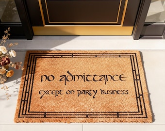 No Admittance Except on Party Business Ornament,Bilbo Baggins Door Sign Decor,Hobbitcore Gift,Lord of the Rings Fan Gift,LOTR Glass Charm