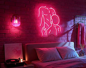 ネオンサイン リップデザイン レッド ガラス製 壁掛け装飾 Amazon