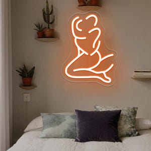 Sexy Couple Kissing Line Art Neon Sign,Couple Make Love Neon Sign, Cuddle Couple Led Light,Passion - LED Neon Sign,Couple Home Wall Decor