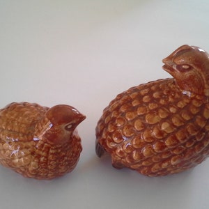 Ceramic Quail Pair Arnel&#39;s Pottery Perfect Partridge Quail Figurines Brown