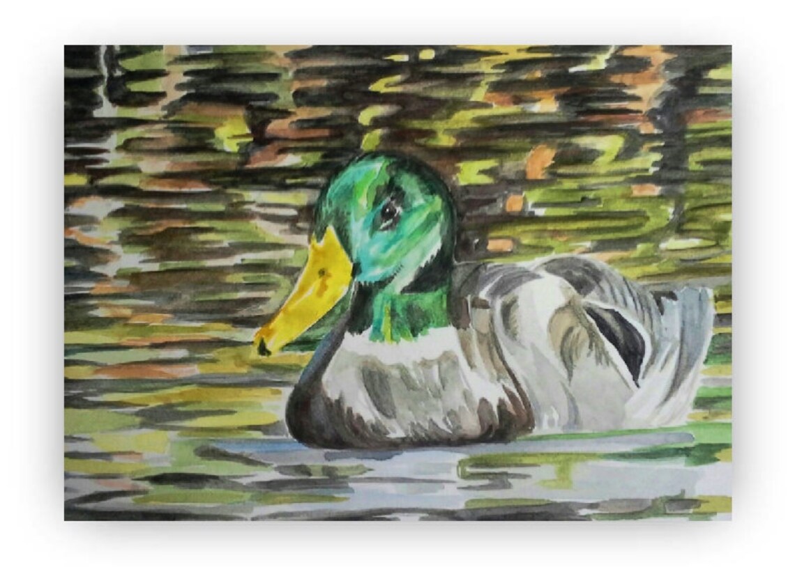 Watercolor Mallard Granny Style main image 0
