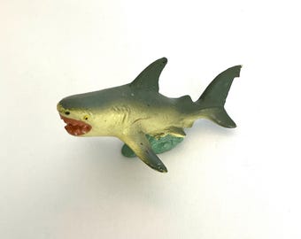 Shark figurine, vintage miniature Safari Ltd., seventies collectible figurine, miniature plastic animal