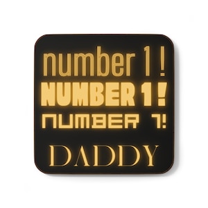 Number 1 Daddy Hardboard Coaster | Fun Gift for Fathers, Birthday Decor, Home Bar Accessories, Unique Kitchen Gifts, Dad&#39;s Day Essentials