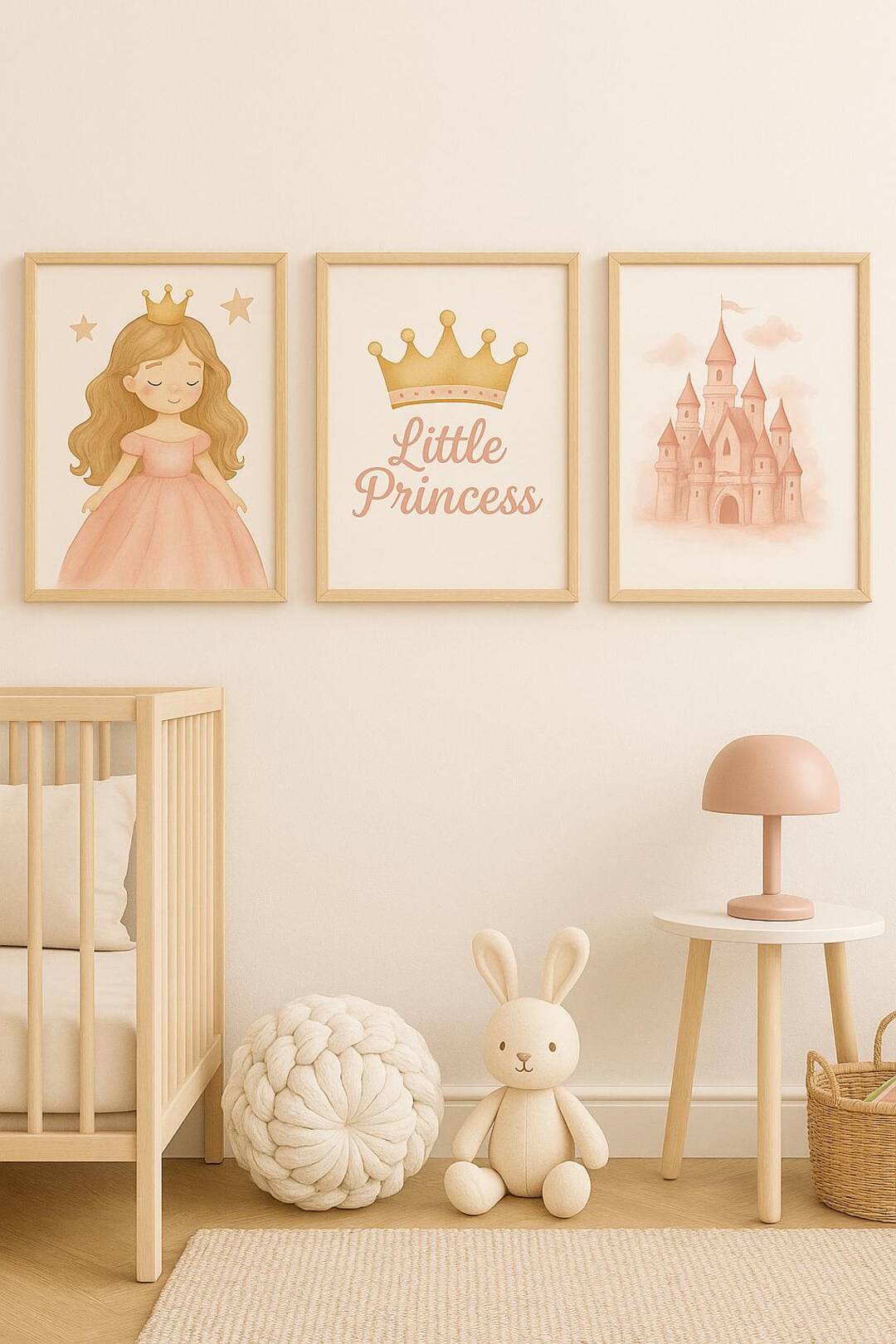 Princess Nursery Wall Art Set: Castle & Crown Decor (digital Download ...