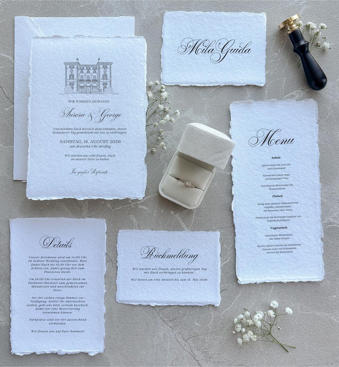 Invitation Card Local Personalized Wedding Invitation With Location Details, Handmade Paper ...