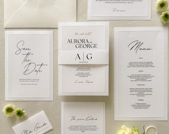 Individual wedding invitation, wedding invitation series, wedding invitation set, modern invitation, personalized, invitation set, DIN B6