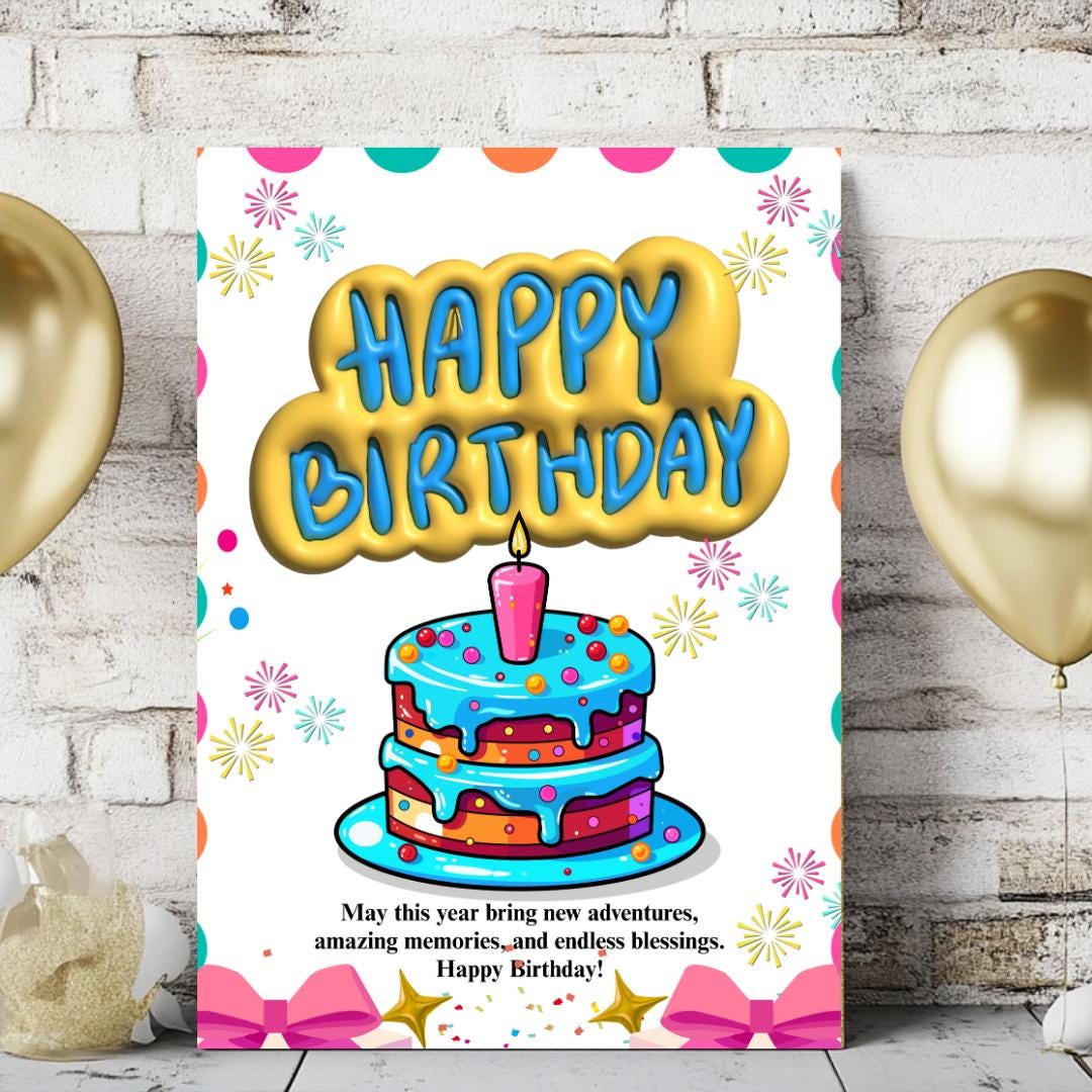 Colorful Happy Birthday Poster – Fun Printable Kids Birthday Banner