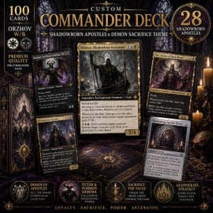 Shadowborn Apostle Proxy Commander Deck | Demon Combo EDH | Custom 100 Card Casual Deck | Full MTG EDH Deck Gift Set