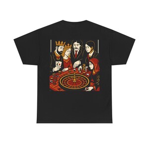 Spielkarten Herzkönigin und König Unisex T-Shirt, Kartenspiel Cup Mädchen König Königin T-Shirt, Spielkarten Poker Liebhaber Geschenk, Kasino Bekleidung,