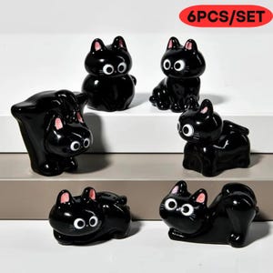 Micropaisaje de dibujos animados Y2K de resina, pequeños adornos hechos a mano, decoración de pastel en miniatura de gato 3D DIY, gatitos en miniatura de gato, figurita de gato Kawaii
