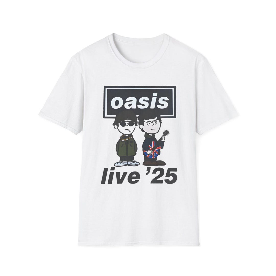 新品XXL！OASIS 2025 LIVE TOUR オフィシャルTシャツ白 Oasis 2025 Tour T-shirt British Album Merch Retro Oversized