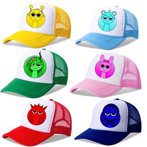 Gorra de béisbol transpirable de dibujos animados para padres e hijos, estilo anime Sprunki, para hombre, mujer y niño, de verano, con protección solar, estilo hip hop.
