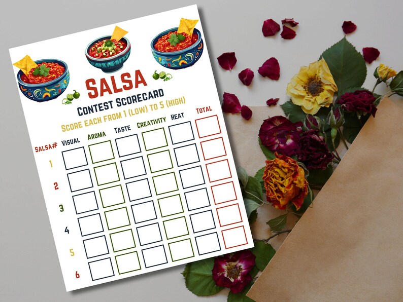 Printable Salsa Contest Kit: Award Certificates, Ballots, Scorecards ...