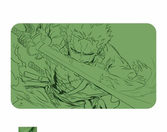 One Piece Zoro HOLO Playmat – Silver Foil Glitter Mat For TCG (Waifuworldshop)