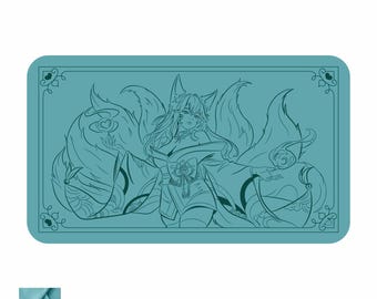 Cloth Playmat TCG - Riftbound Ahri - Cloth Playmat for Trading Card Game - League of Legends LoL