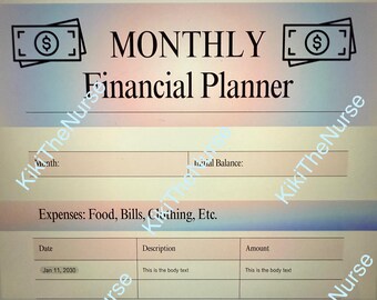 Monthly Financial Planner