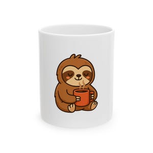 Cute Sloth Ceramic Mug, Cozy Coffee Cup, Gift for Animal Lovers, Funny Coffee Mug, Perfect for Home or Office Use