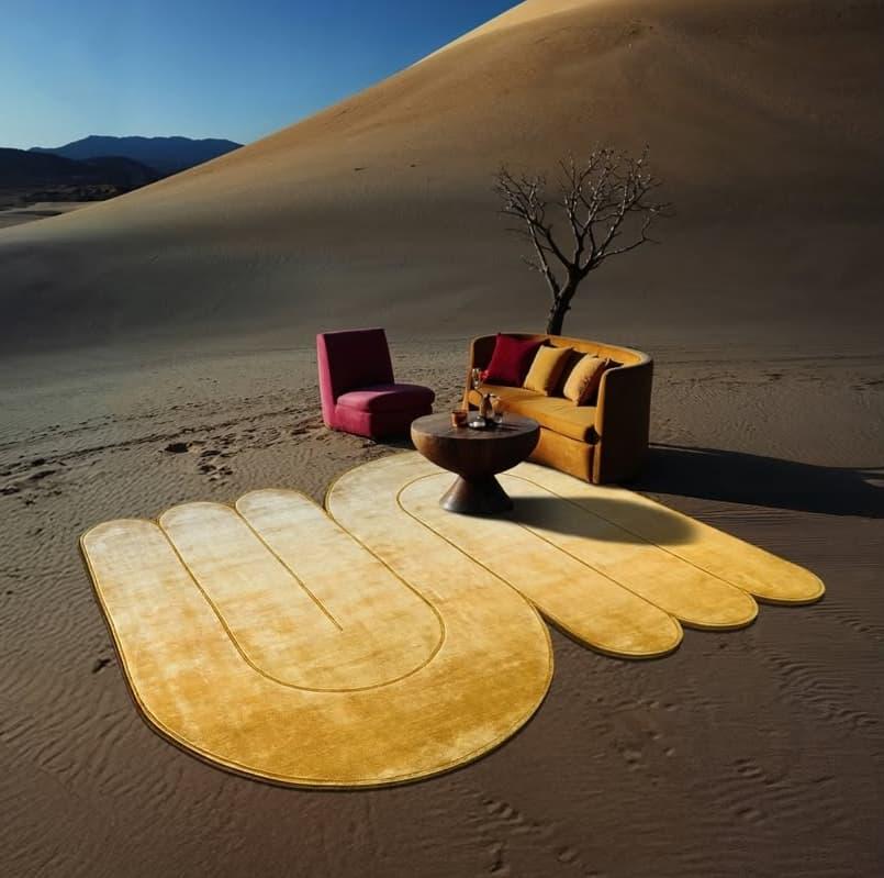 Designer Non Shape Gold Viscose Rug