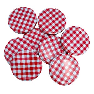 Bramley & Sage 63mm Red Gingham Twist-Off Replacement Jam Jar Lids (Select Quantity)