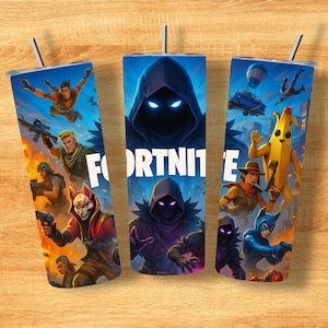 Gaming 20oz Skinny Tumbler Wrap PNG, Cartoon Game Characters Tumbler Design, Straight & Tapered Sublimation PNG Tumblers, Digital Download