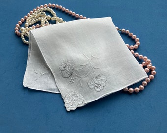 Handkerchief White Linen Bride's Hanky