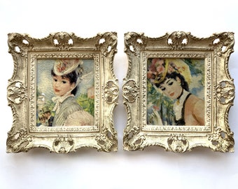 Framed Prints, John Strevens, Lovely Ornate White Frames, 1960s, Turner Mfg., Sold As Set