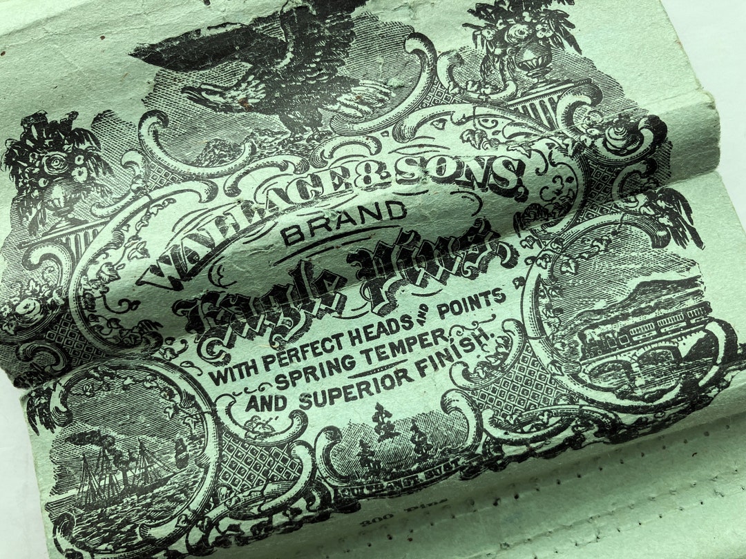 Antique Straight Pins Wallace & Sons 1800s Connecticut, U.S.A. Original