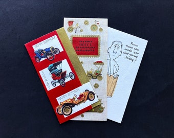 Vintage Birthday Cards For Men, Father, Unused With Envelopes Sold As Set Of 3