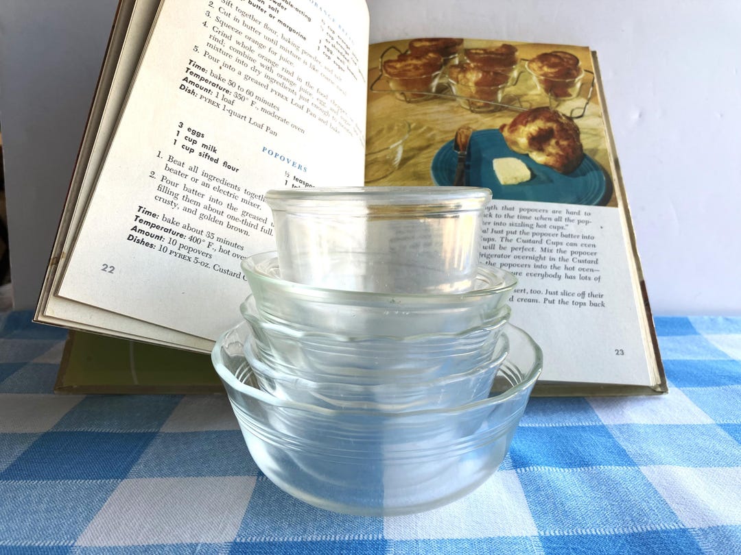 Vintage Pyrex Custard Cups, 410, 425, 463 Dainty 463, Scalloped 464 ...