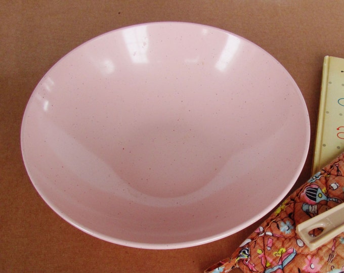 Vintage Pink Melmac Serving Bowl Debonaire Speckled Melamine 1960s