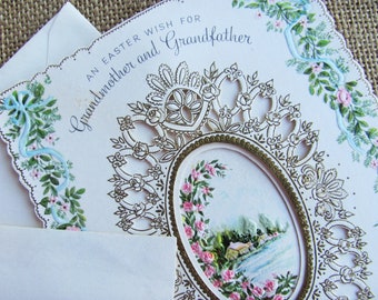 Vintage Hallmark Easter Card For Grandparents Unused With Envelope Good Condition Victorian Style