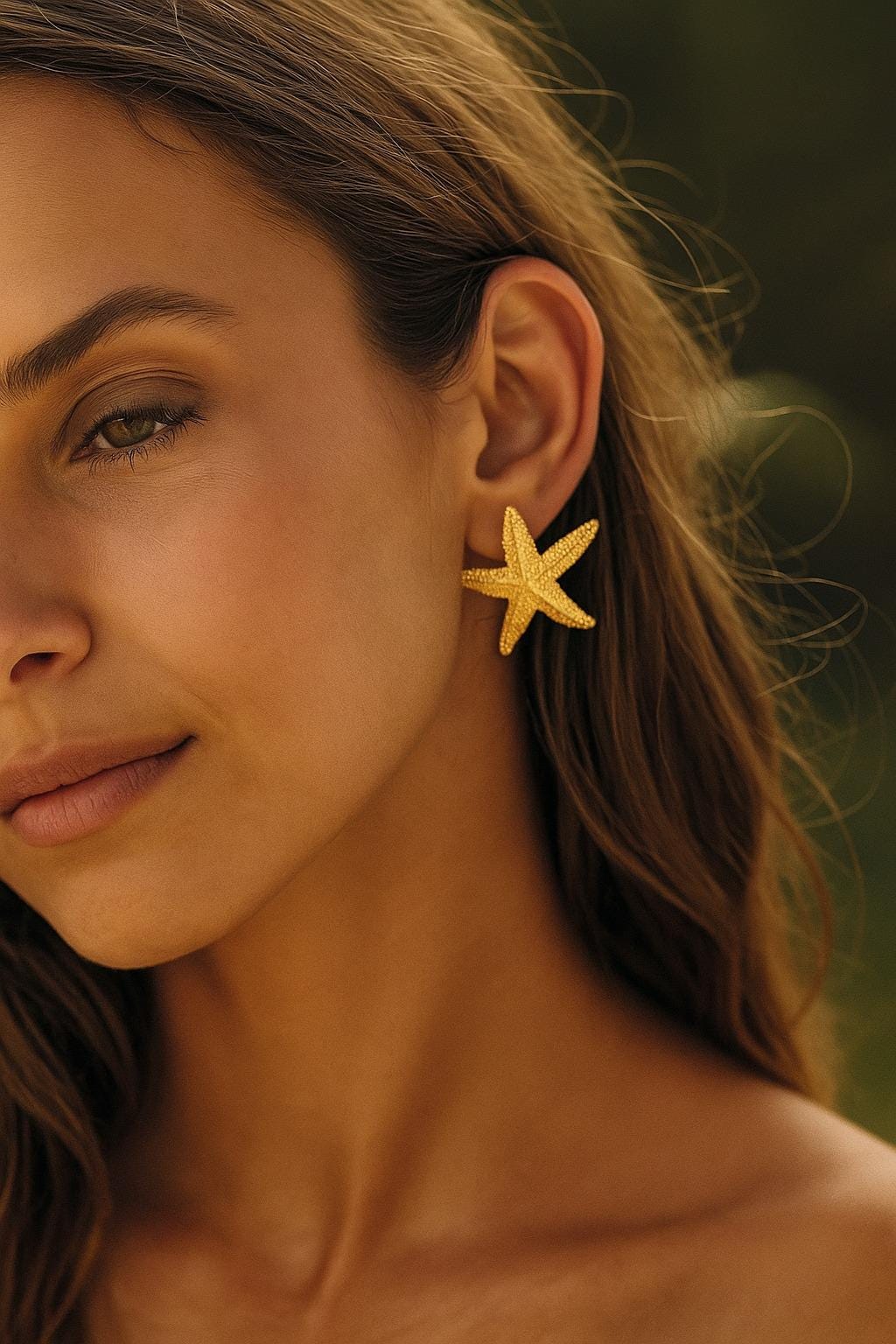 ENSKEFEN Gold Ohrringe Damen - Seestern Muschel Design Boho Strand Schmuck