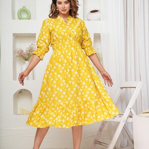 Floral print dress, women dress, Cotton dress Fall dress women, floral dress women, boho dress, Beach dress, Vacation dress,Bohemian Dress