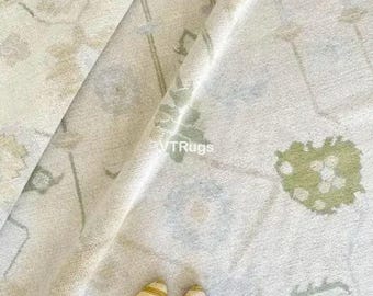 Serene Ivory Oushak Hand Knotted Area Rug New Zealand Wool Soft Organic Pattern Large Living Room 8x10 9x12 10x14 12x15