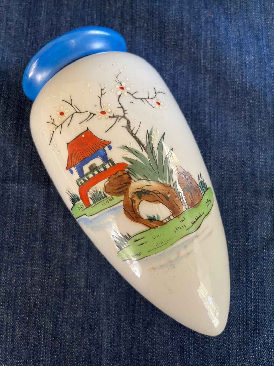 Oriental Wall Pocket Vase Made in Japan Vase Hand Painted Etsy